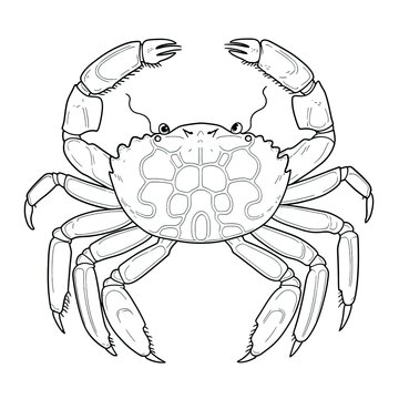 Coloring book for children depicting aarrow crab
