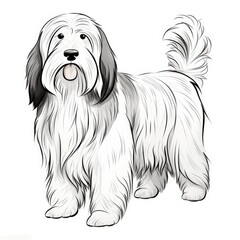 Coloring book for children depicting abearded collie