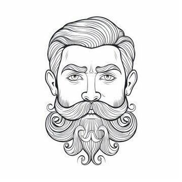 Coloring book for children depicting abearded man