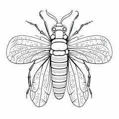 Coloring book for children depicting acaddisfly