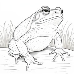 Naklejka premium Coloring book for children depicting acane toad