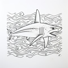 Coloring book for children depicting acarpet shark