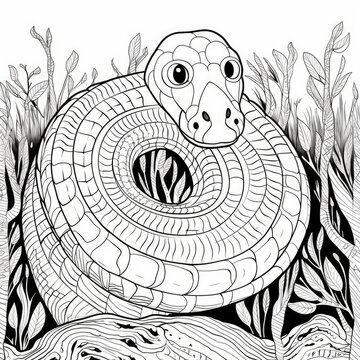 Coloring book for children depicting acaecilian