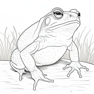 Coloring book for children depicting acane toad