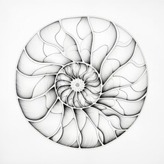 Obraz premium Coloring book for children depicting achambered nautilus