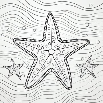 Coloring book for children depicting achocolate chip starfish