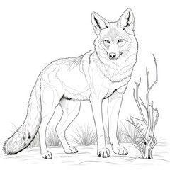 Coloring book for children depicting acoyote