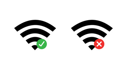 internet network signal Yes and No - vector graphic element
