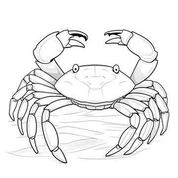 Coloring book for children depicting acrab