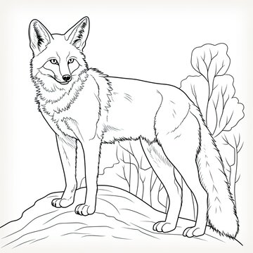Coloring book for children depicting acoyote