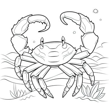 Coloring book for children depicting acrab