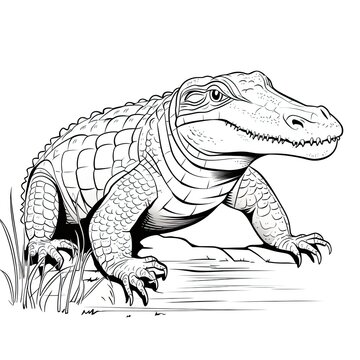 Coloring book for children depicting acrocodile