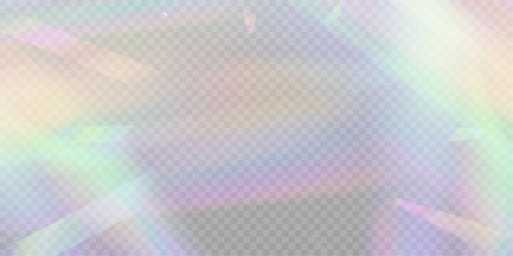 A cluster of colors, bright rays of the spectrum. Glare on a lens, glass, jewelry, or gemstone. The superimposition of the rainbow effect, the refraction of light by a crystal prism. Realistic diamond