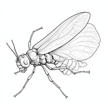 Coloring book for children depicting adobsonfly
