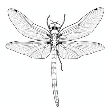 Coloring book for children depicting adragonfly