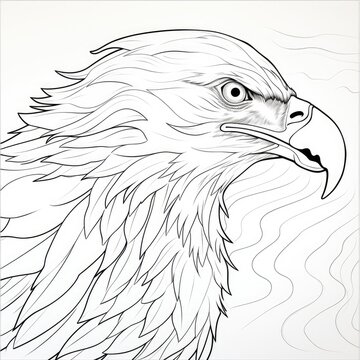 Coloring book for children depicting aeagle