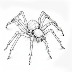 Coloring book for children depicting afunnel web spider