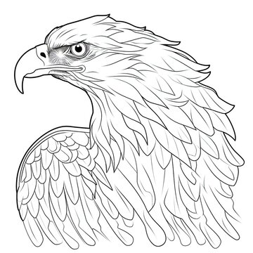 Coloring book for children depicting agolden eagle