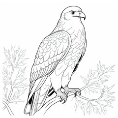 Fototapeta premium Coloring book for children depicting aharrier