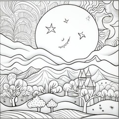 Coloring book for children depicting ahamadryad