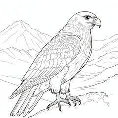 Fototapeta premium Coloring book for children depicting aharrier