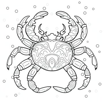 Coloring book for children depicting aking crab