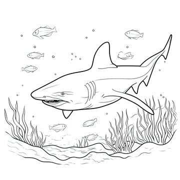 Coloring book for children depicting anurse shark