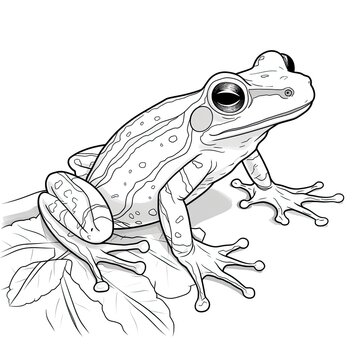 Coloring book for children depicting apoison dart frog