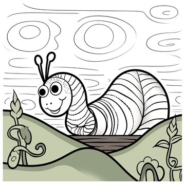 Coloring book for children depicting aragworm
