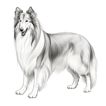 Coloring book for children depicting arough collie