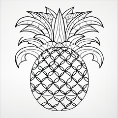 Obraz premium Coloring book for children depicting asea pineapple