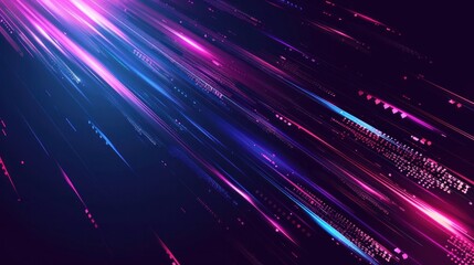 Modern abstract high-speed movement. Dynamic motion light and fast arrows moving on dark background. Futuristic, technology pattern for banner - obrazy, fototapety, plakaty