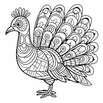 Coloring book for children depicting aturkey