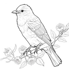 Coloring book for children depicting awhite cuckoo