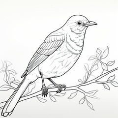 Coloring book for children depicting awhite cuckoo