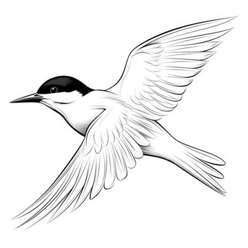 recommend clip art: Coloring book for children depicting awhite tern