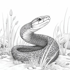 Coloring book for children depicting ayellow garden eel