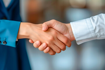 Handshake of two business people closing a deal