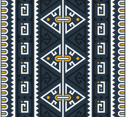 Tribal Seamless Pattern. Ethnic Geometric Vector Background. Aztec, Mayan or Inca Style