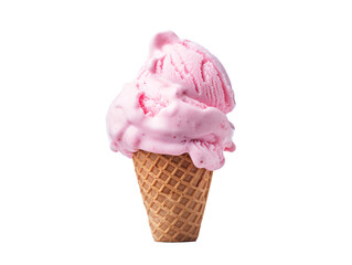 a ice cream cone with cherry topping