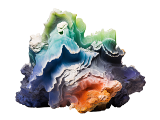 a colorful coral with white and brown rocks