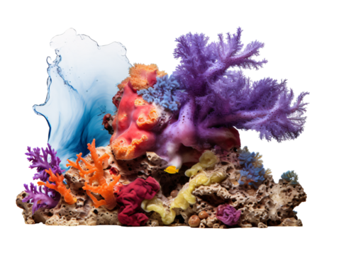 a fish swimming in a coral reef