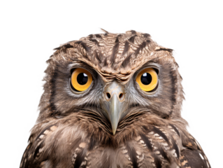 a close up of an owl