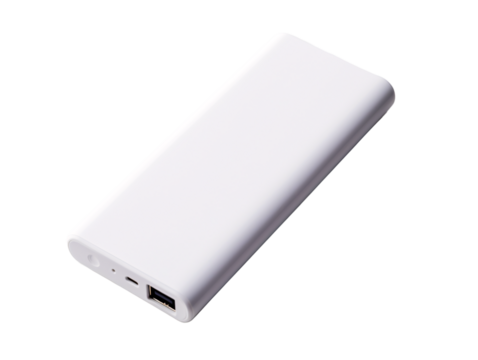 a white rectangular device with ports