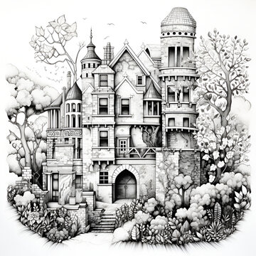 old castle in the town skatch