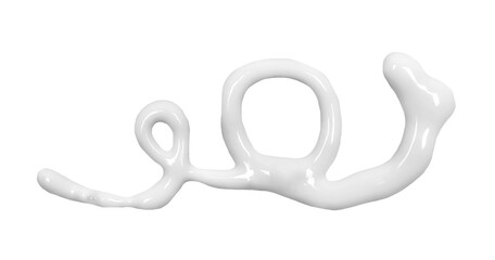White cosmetic cream in shape spiral isolated on white