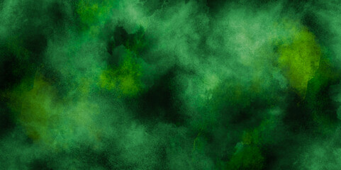 Dark green watercolor texture. Black and green grunge texture background. Green grunge texture. Abstract green background.