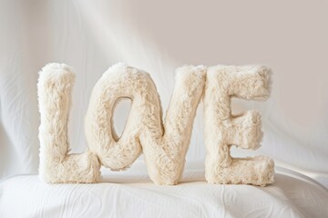 Fluffy fur plush LOVE letters