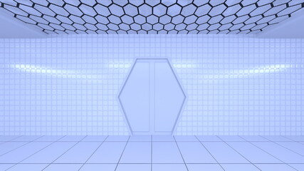 宇宙船内の会議室　3DCG レンダリング © tsuneomp