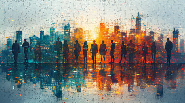 Business theme illustration, business team